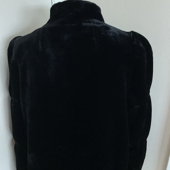 Vintage Borgessa Casper Black Faux Fur Plush Mid-Length Coat Jacket M/L Luxury - Picture 7 of 7
